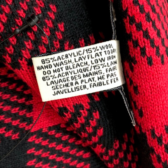 NWT Woolrich Red Buffalo Check Knit Scarf - Picture 4 of 5